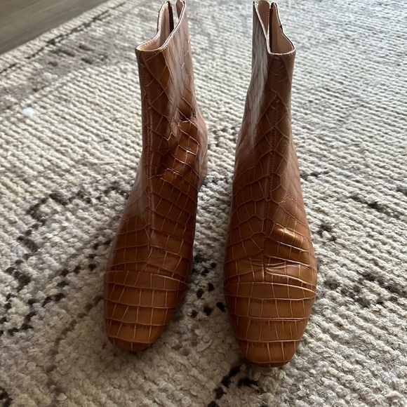 J. Crew Brown Suede Ankle Boots with Braided Texture - Picture 5 of 8